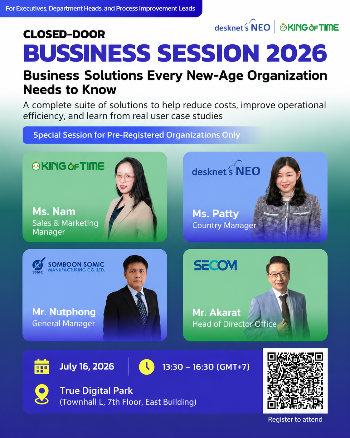 CLOSED-DOOR BUSINESS SESSION 2026